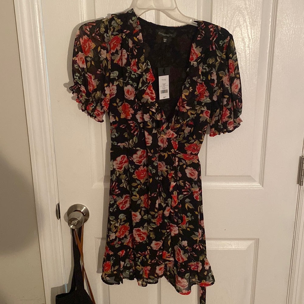 Floral black dress